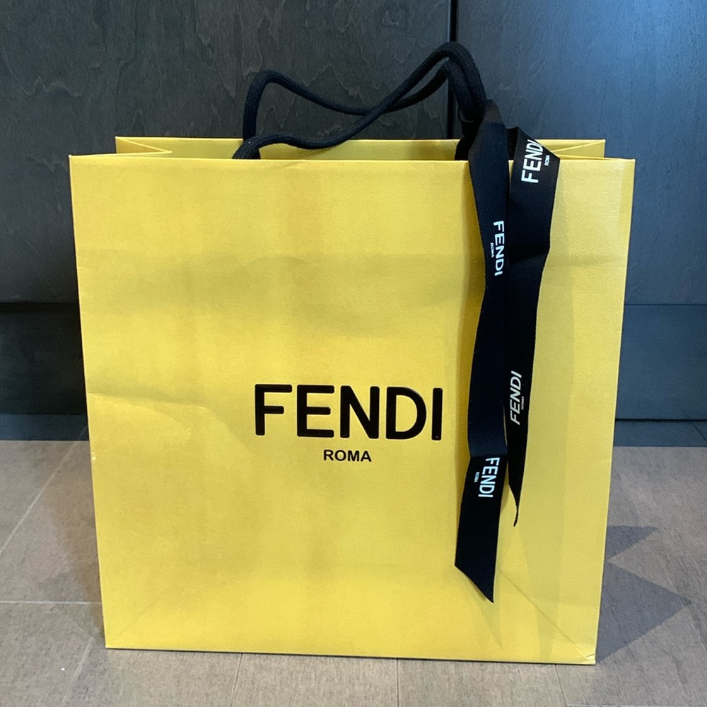 Fendi Paper Shopping Bag Yellow authentic
